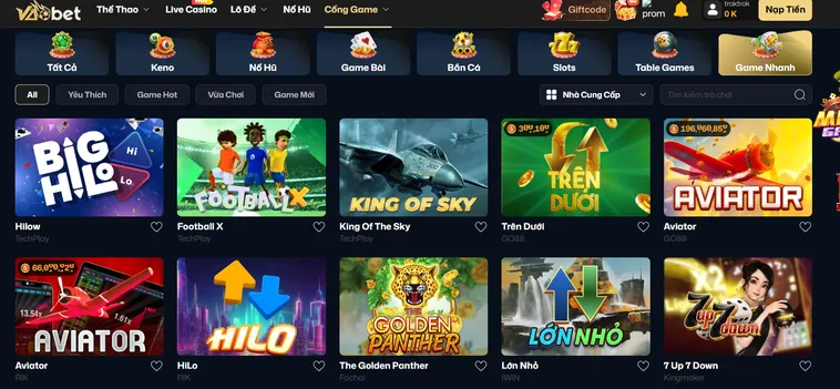 Game Nhanh VaoBet Bí Kíp Săn Hệ Số Nhân Khủng Làm Giàu Thần Tốc Mỗi Phút