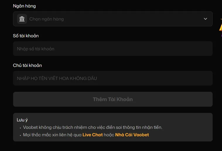 Rút Tiền Ngân Hàng - Uy Tín, Không Giới Hạn Tại Vaobet.